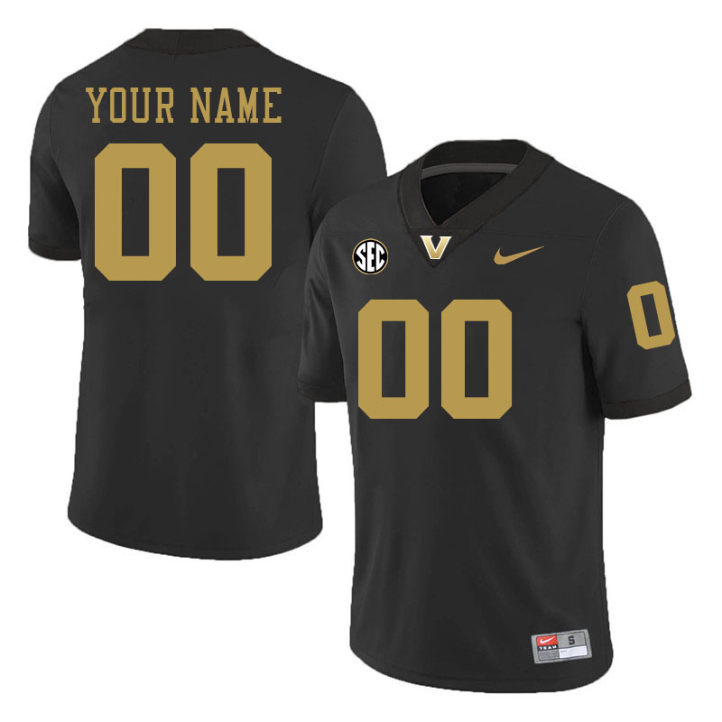 Custom Vanderbilt Commodores Name And Number Football Jersey-Black 2024 Custom Vanderbilt Commodores Name And Number Football Jersey-Black 2024